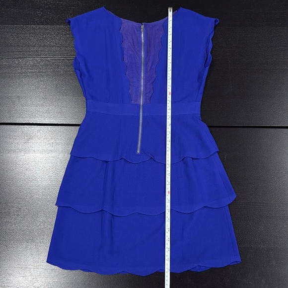 Cooperative Blue Scalloped Layered Peplum Mini Dress - 4 - Picture 9 of 11